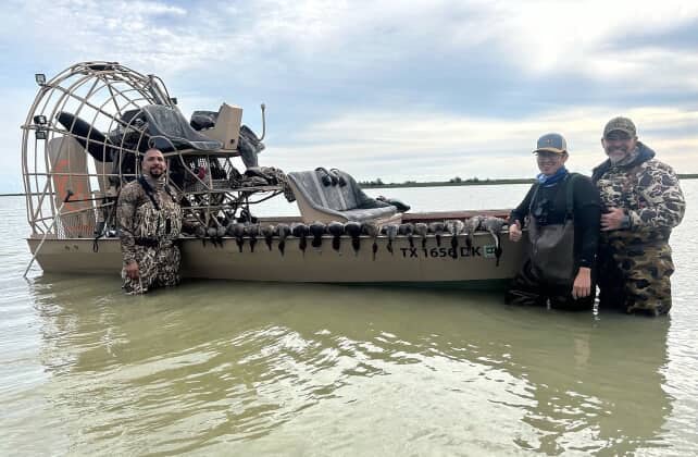 Airboat duck hunt South Texas