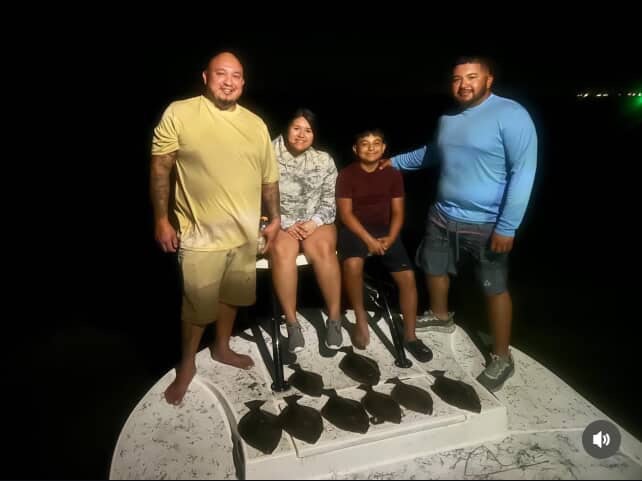 Flounder gigging South Texas